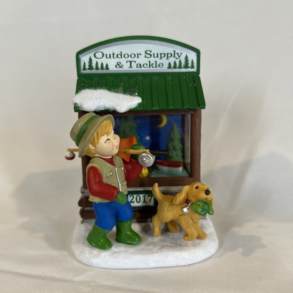 Christmas Windows, Hallmark Keepsake Ornament, Outdoor Scene Child & Dog No Box